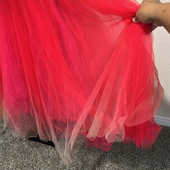 $498 NWT Mac Duggal Ombré Pleated Bust Tulle Dress w/Beaded Belt #20378 (Size 2) - Picture 6 of 12